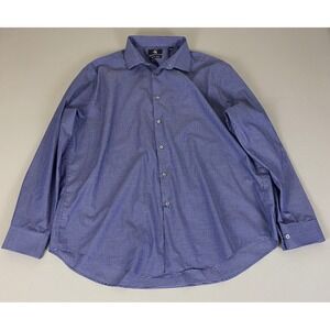 Calvin Klein Slim Fit Stretch Dress Shirt Men's Size 2XL‎ Blue Checkered Plaid